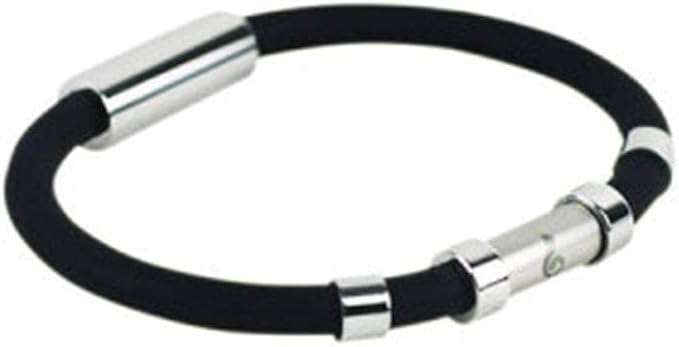 Wireless Negative Ion Bracelet Silicone Antistatic Bracelet Outdoor Sports Unisex Fitness Power Bracelets – for Men Women Pair 17 cm – 19 cm – Black