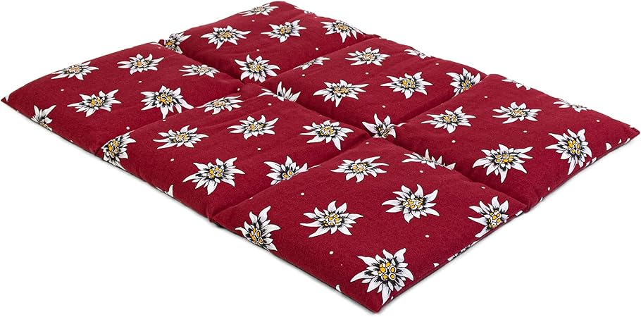 St. John's Seed Cushion Large 40 x 30 cm 6 Chamber Flower Edelweiss Heat Cushion Grain Cushion for Microwave and Oven St. John's Core Cushion 30 x 40 cm Flower Edelweiss