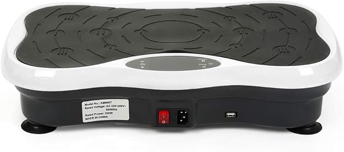 YJIIJY Platform for Vibration Plate with Bluetooth Speaker, USB according to EU Standard, Remote Control Function and Resistance Band