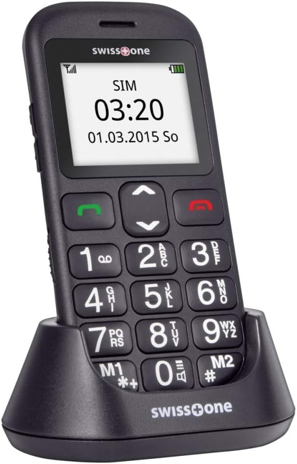 swisstone BBM 320c - GSM- All Carriers 1 GB Mobiltelefon mit großem beleuchtetem Farbdisplay, schwarz