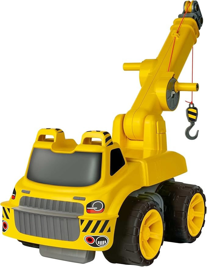 BIG - Power-Worker Maxi Crane (Yellow) - Large Toy Crane with Winch and Extendable Crane Arm, Children's Vehicle from 3 Years (up to 50 kg)