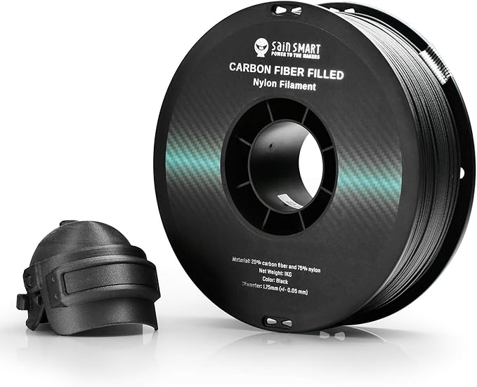 SainSmart 1.75 mm Black ePA-CF Carbon Fibre Filled Nylon Filament 1 kg Spool for 3D Printer