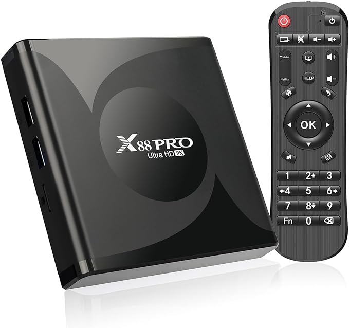 WEILY Android TV Box, Android 13.0 Box 4GB RAM 32GB ROM RK3528 Quad-Core Cortex-A53 GPU Mali-450 Support 8K 10/100M LAN Enternet 2.4G/5G Dual-Band WiFi 6 BT 5.0 USB 2.0/3.0