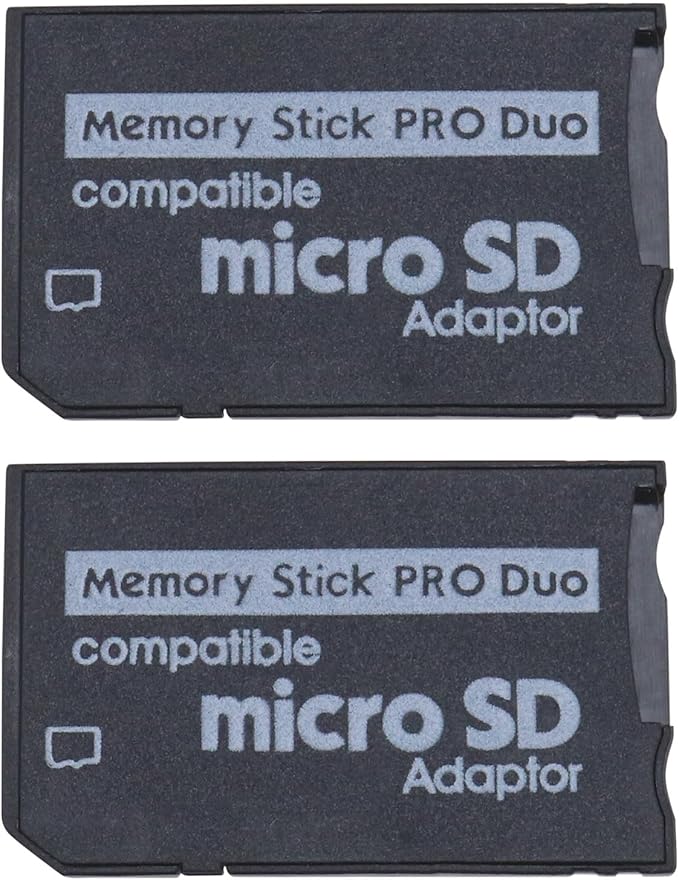 Be In Your Mind 2 Pack Memory Card Adapter Micro SD to Pro Duo Adapter Memory Card Holder Compatible with Sony PSP Console 1000 2000 3000 Cameras