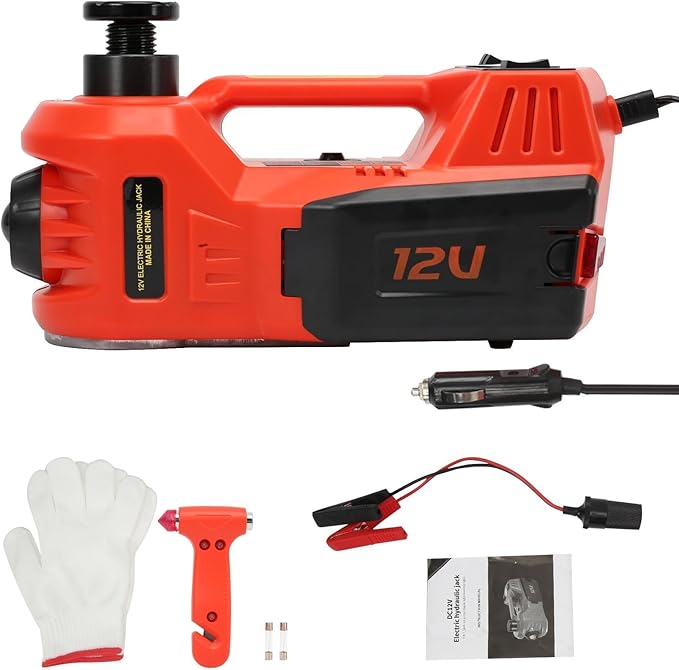 BuyWeek Hydraulic Car Jack Set with Inflatable Pump and LED Light 4-in-1 Tyre Change Jack for Car, SUV, Saloon, MPV, Truck, Tyres, Emergency Repairs