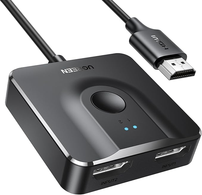 UGREEN HDMI Switch 4K 60Hz HDMI Splitter 2 in 1 Out or 1 in 2 Out HDMI Splitter Bidirectional HDCP 2.2 3D HDR CEC for PS5/4, Xbox, TV Stick, TV Box, TV, PC, Monitor, Projector etc.