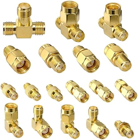 YILIANDUO Pack of 18 SMA Adapter Kit Standard SMA to SMA Male Socket WiFi Antenna SMA Coaxial Converter for WiFi Antenna/FPV Drone/Walkie Talkie/Extension Cable