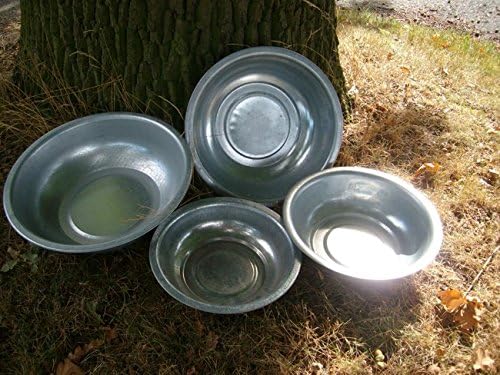 Deko-Impresion Zinc Bowl Set of 4 Zinc Tubs Zinc Tub Plant Bowl Round 40-25