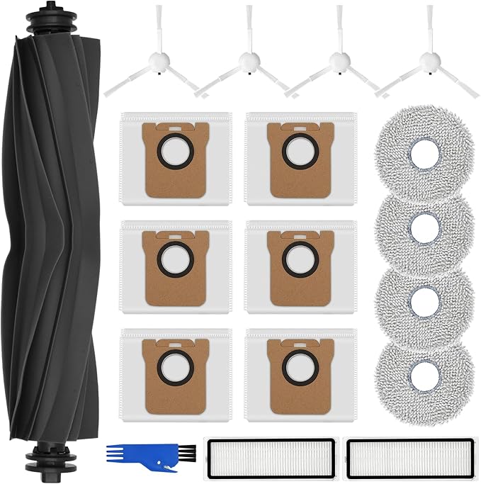 Accessory Set for Xiaomi X20+ / L10s Ultra / L10 Ultra, 4 x Mop Mop Pads 6 x Dust Bags 1 x Main Brush 4 x Side Brushes 2 x Filters, Robot Vacuum Cleaner Replacement Parts Accessories