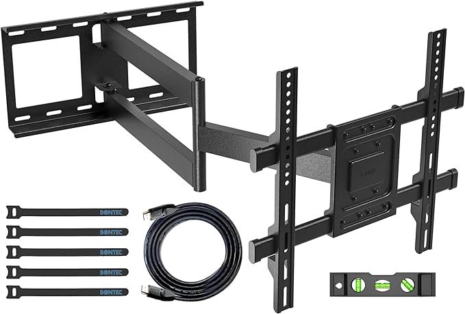 BONTEC TV Wall Mount with Extra Long Articulated Arm 850 mm for 32-70 Inch LCD/LED/OLED Flat Screens up to 60 kg, Tilt, Swivel and Rotate, TV Mount, Max. VESA 400 x 400 mm