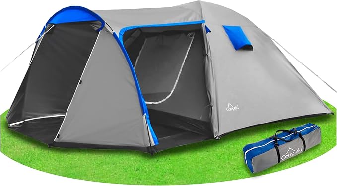 Campela Tourist Tent, Family Tent, Tropical, for 3-4 People, Waterproof 3000 m, Taped Seams, CA0013