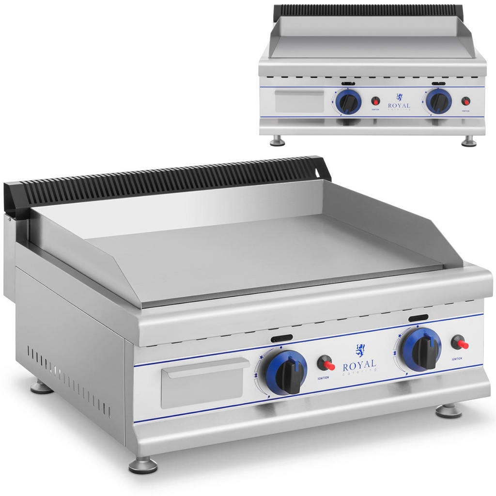 Smooth gas double grill for LPG / Propane-Butane gas 2 x 3000 W 30 mbar