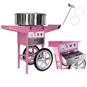 Mobile cotton candy machine without lid on wheels