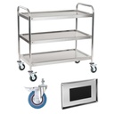 HoReCa steel 3-shelf waiter's cart