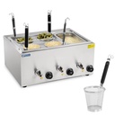 Pasta maker brewer for cooking pasta and dumplings with bemar 3 chambers with faucets