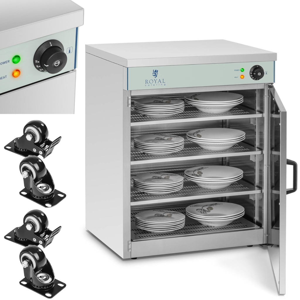 HoReCa plate warmer heating cabinet with wheels 53x60x76.5cm