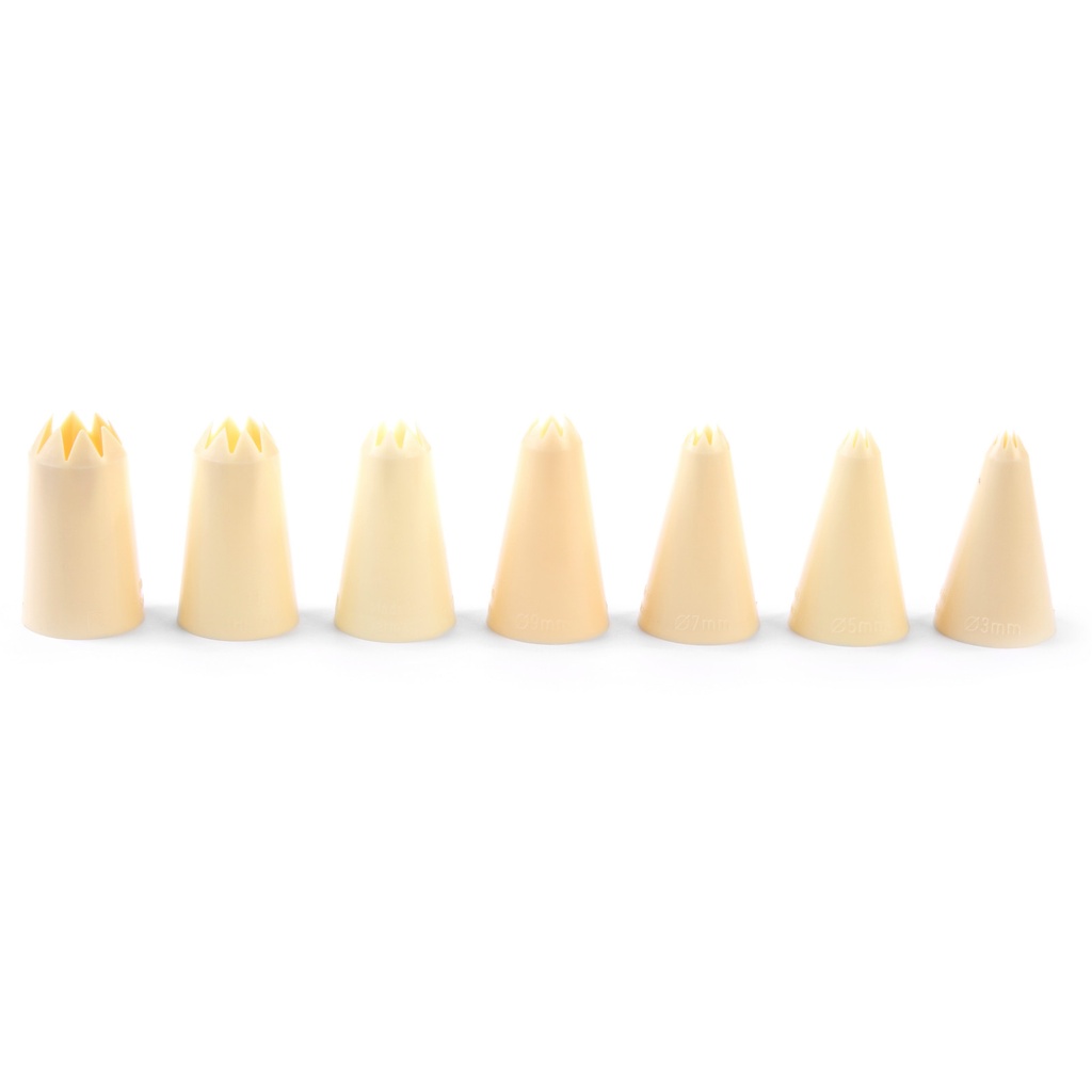 Corners tips for cones of confectionery sleeves for decorating CARBONED 8-20mm set of 7pcs. - Hendi 551110