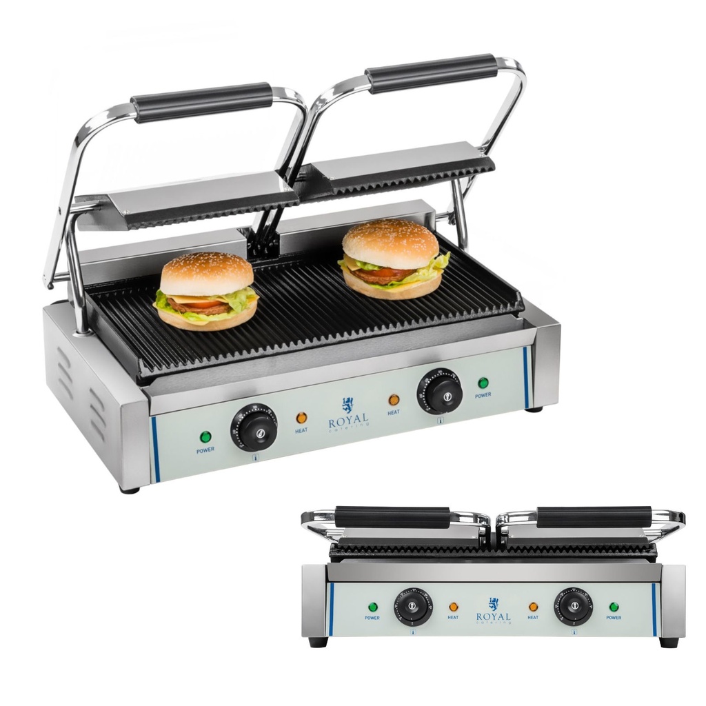 Double-sided fluted contact grill