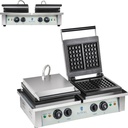 Rectangular double waffle maker for 4 Belgian waffles