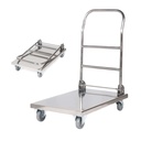 HoReCa kokkupandav terasest platvormkäru 70x52cm platvormiga