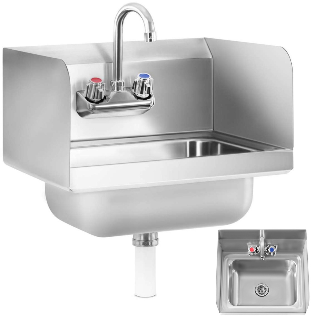 Stainless steel kitchen hand basin 43.5cm wide