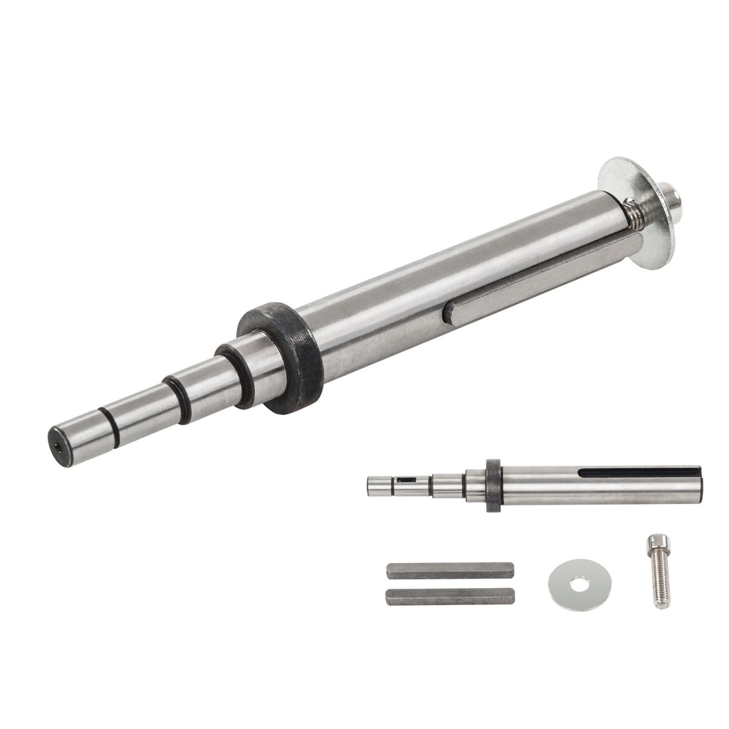 Clamping arbor for abrasive sanding rollers for the M19 satin machine