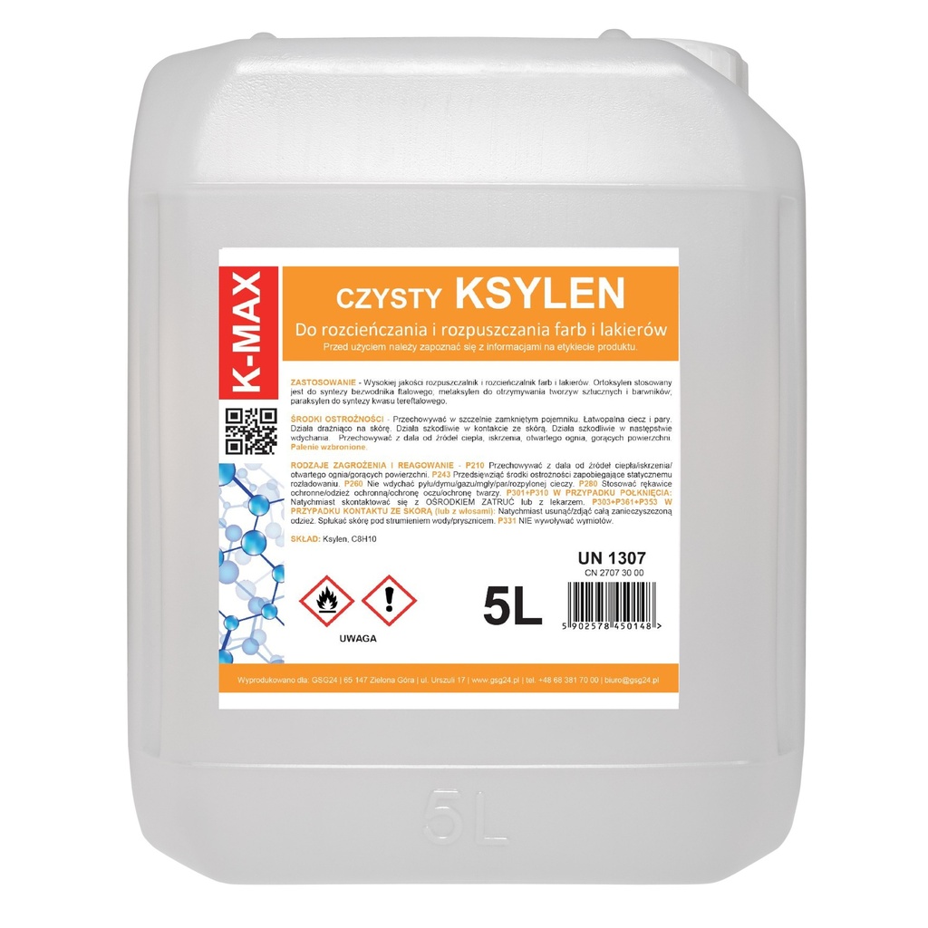 Ksüleenist orgaaniline värvi- ja lakkide lahjendaja K-MAX 5L