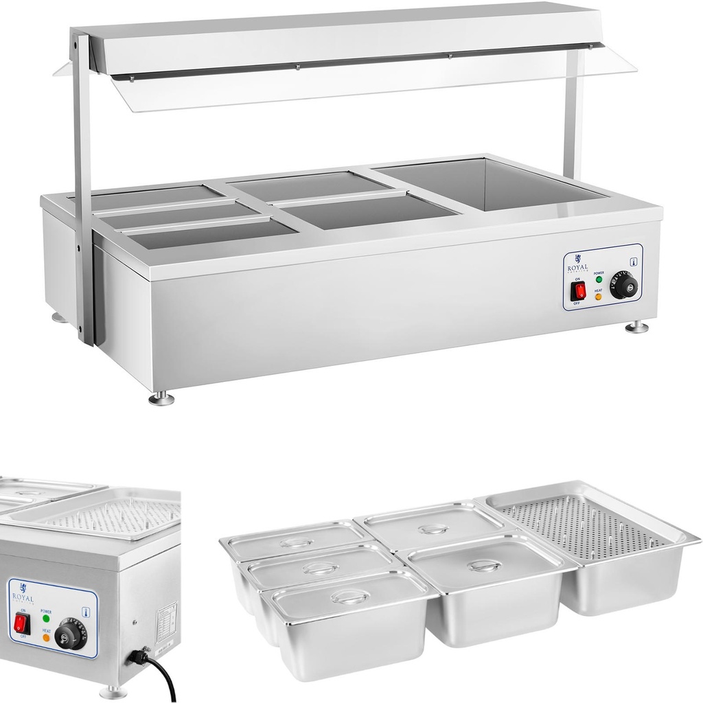 Vabalt seisev 6 x GN 150mm 55L Royal Catering kuiv paisupaik ilma veeta