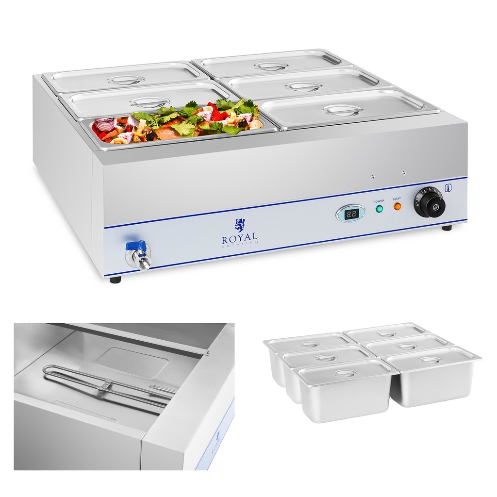 Veekeetja kraaniga 6 x GN 1/3 2000W 230V Royal Catering