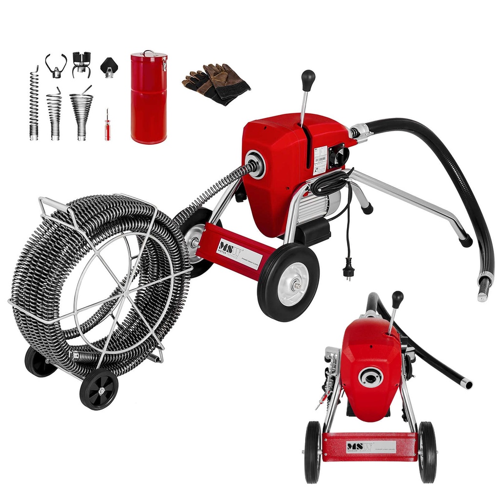 Elektriline torutõukur 1100W diameeter 32mm MSW POWER DRAIN CLEAN 4.6E + tarvikud