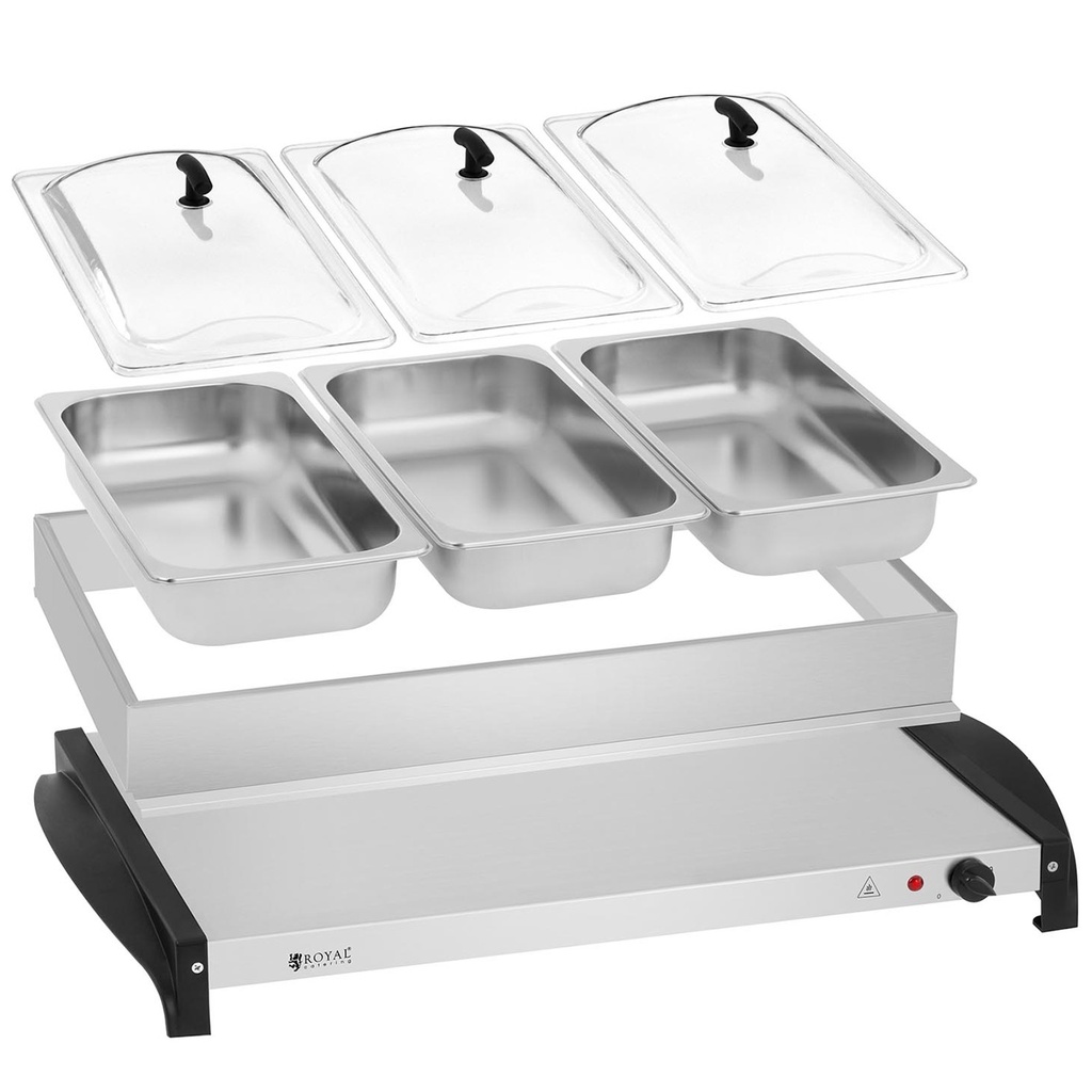 Toidu soojendaja 3 elektrilisele mahutile 400W Royal Catering