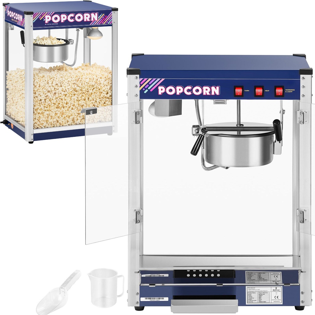 Professionaalne võimas 1350W 8 oz popkornimasin Royal Catering RCPR-1350