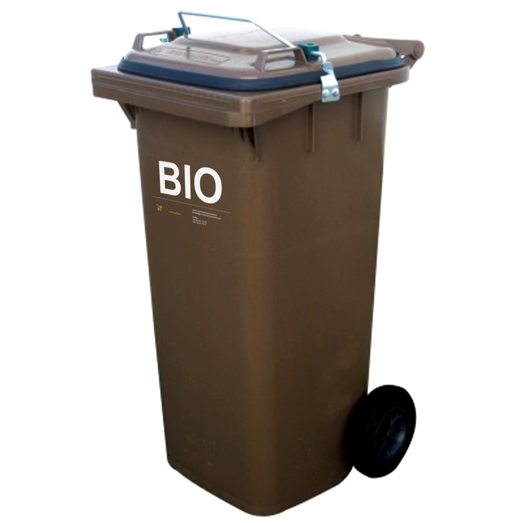 GASTRO bucket garbage can with tight lid for bio food waste - brown 240L