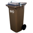 GASTRO bucket garbage can with tight lid for bio food waste - brown 240L
