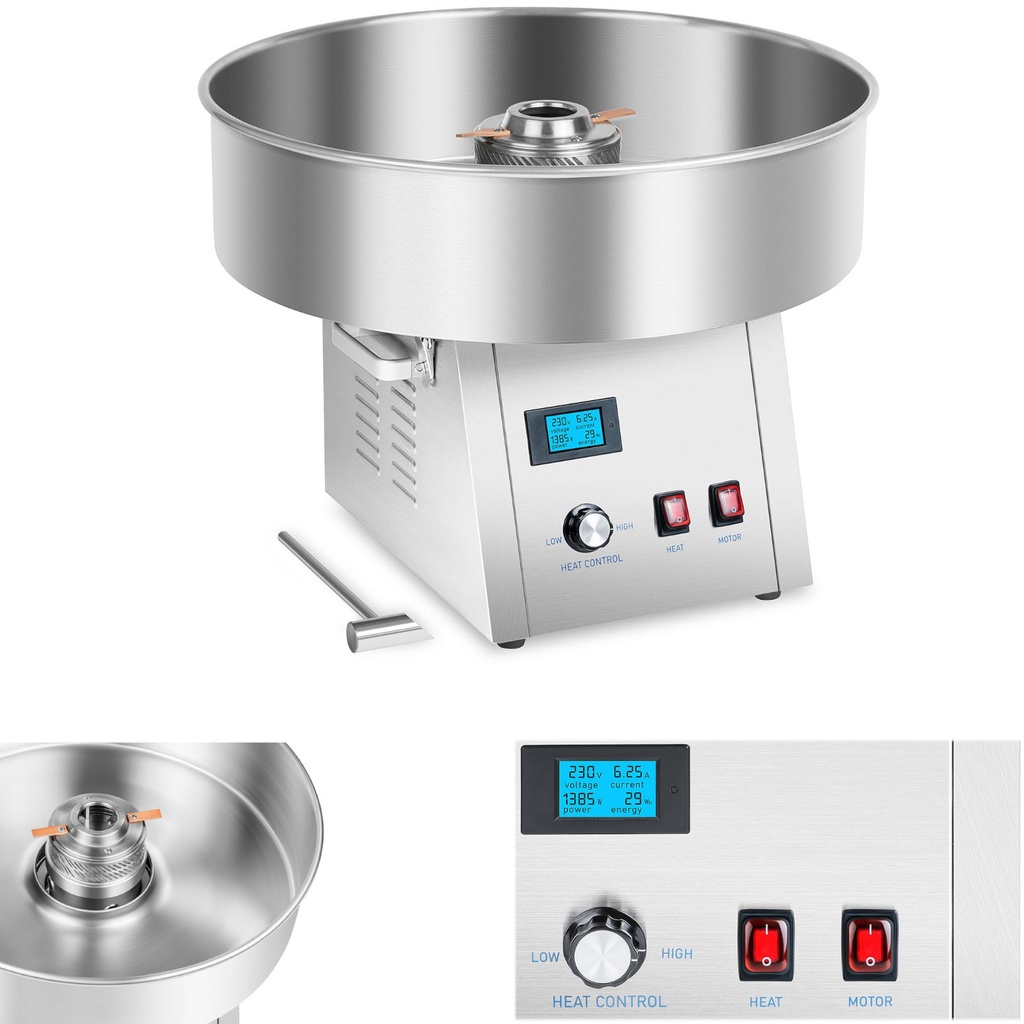 Tõhus kommivärvimasin 1500W 4kg/h 62cm Royal Catering RCZK-1500S-W
