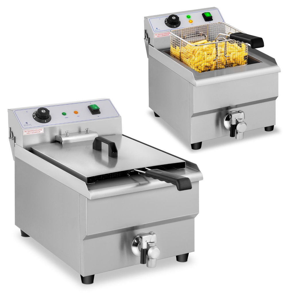 Reguleeritav elektriline toitlustusfritüür kraaniga 230V 3500W 16 L
