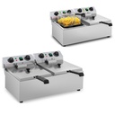 Reguleeritav elektriline toitlustusfritüür TIMER 230 V 2 x 3200 W 2 x 10 L