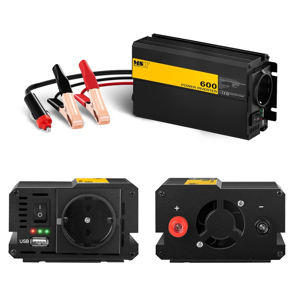 Autoaku pingemuundur 600W + adapter sigaretisüütaja pistikupesa jaoks