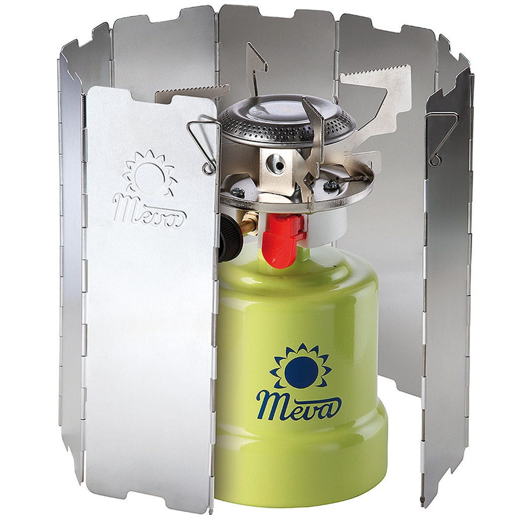 Wind shield for travel stove burner - silver
