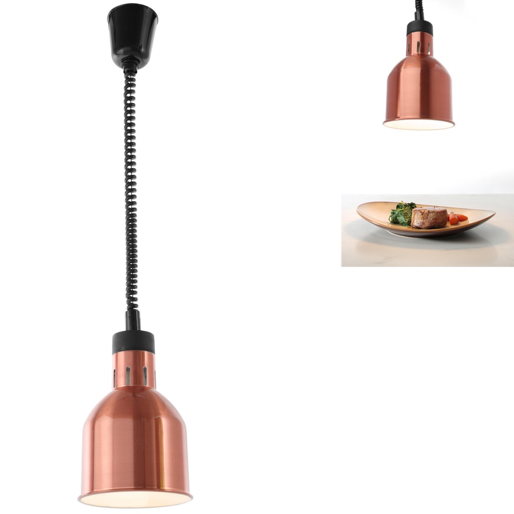 Toidu soojenduslamp - riputatav silindriline kooniline vasest 250W