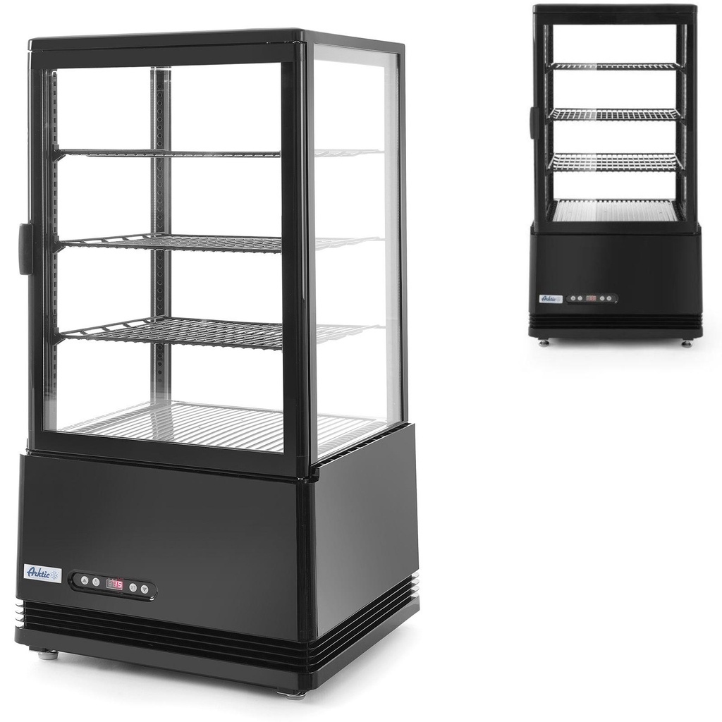 Kondiitritoodete vitriin 3 riiulit 68L LED - must