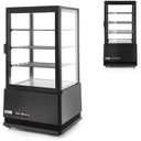 Kondiitritoodete vitriin 3 riiulit 68L LED - must