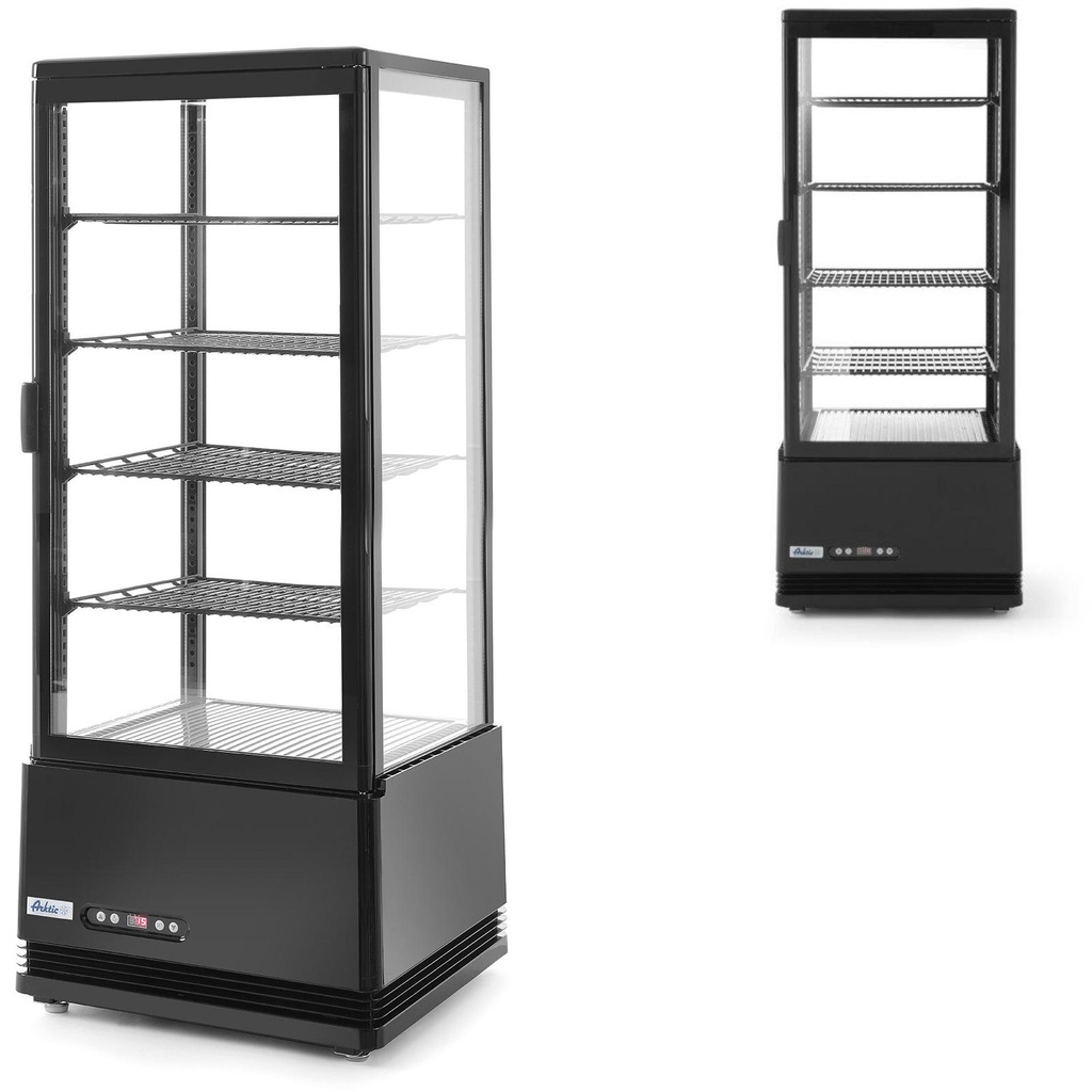 Kondiitritoodete vitriin 4 riiulit 98L LED - must