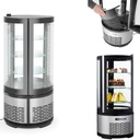 Ümmargune kondiitritoodete külmkapp 3 LED riiulit 100L