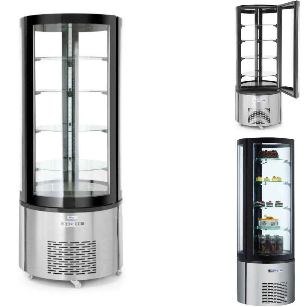 Ümmargune pagaritoodete külmkapp 4 LED riiulit 360L