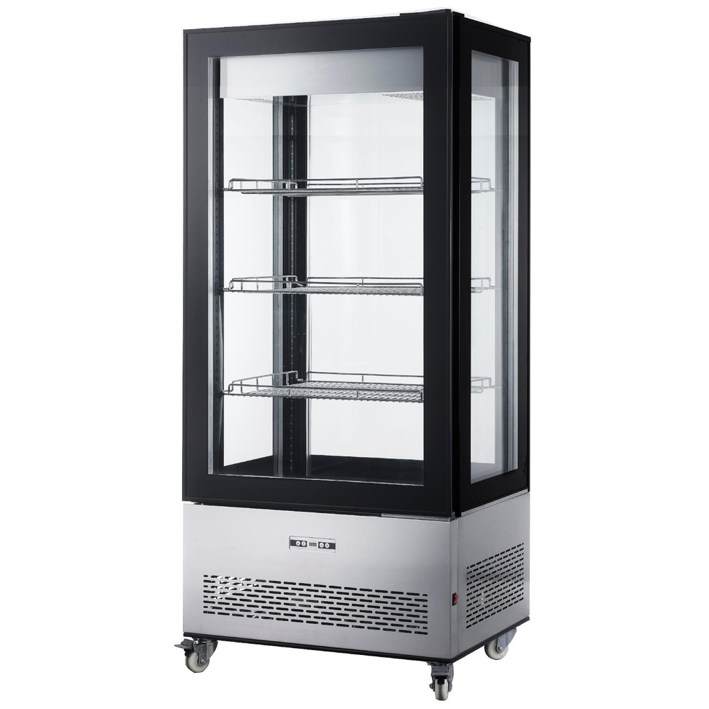 Kondiitritoodete vitriin ratastel 3 LED riiulit 550L