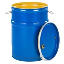 Steel barrel OH 60L removable lid plugs 2 and 3/4 lacquered interior - blue