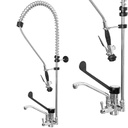 Kitchen faucet with spout and shower shower for washing dishes 100 cm long.