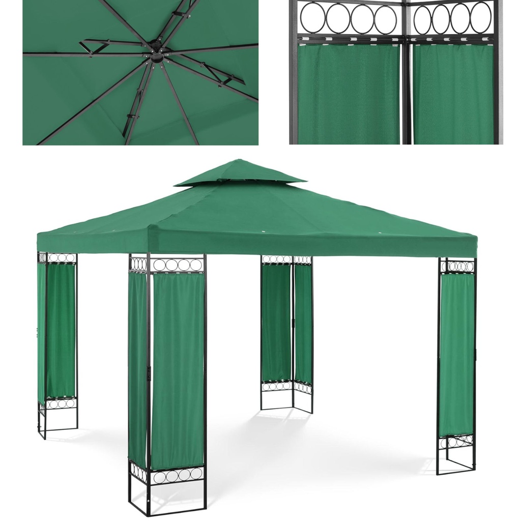 Aiapaviljon paviljon kokkupandav telk 3 x 3 x 2,6 m roheline