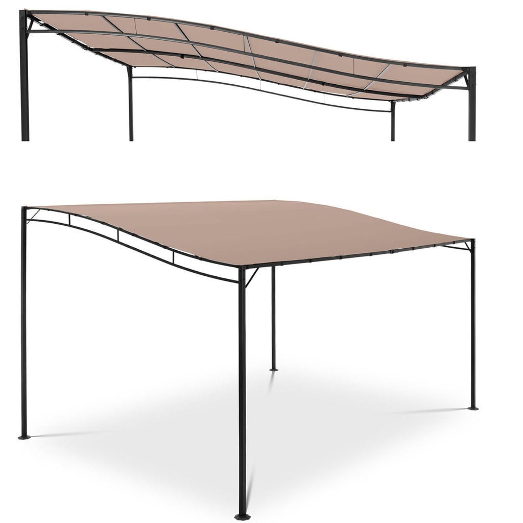 Garden canopy free-standing gazebo 4 x 3 x 2.5 m beige
